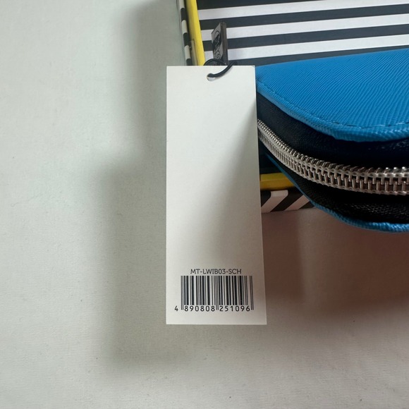 Marc Tetro Schnauzer Dog Zip Around Wallet Clutch Blue New With Tags Gift Box - Picture 3 of 6